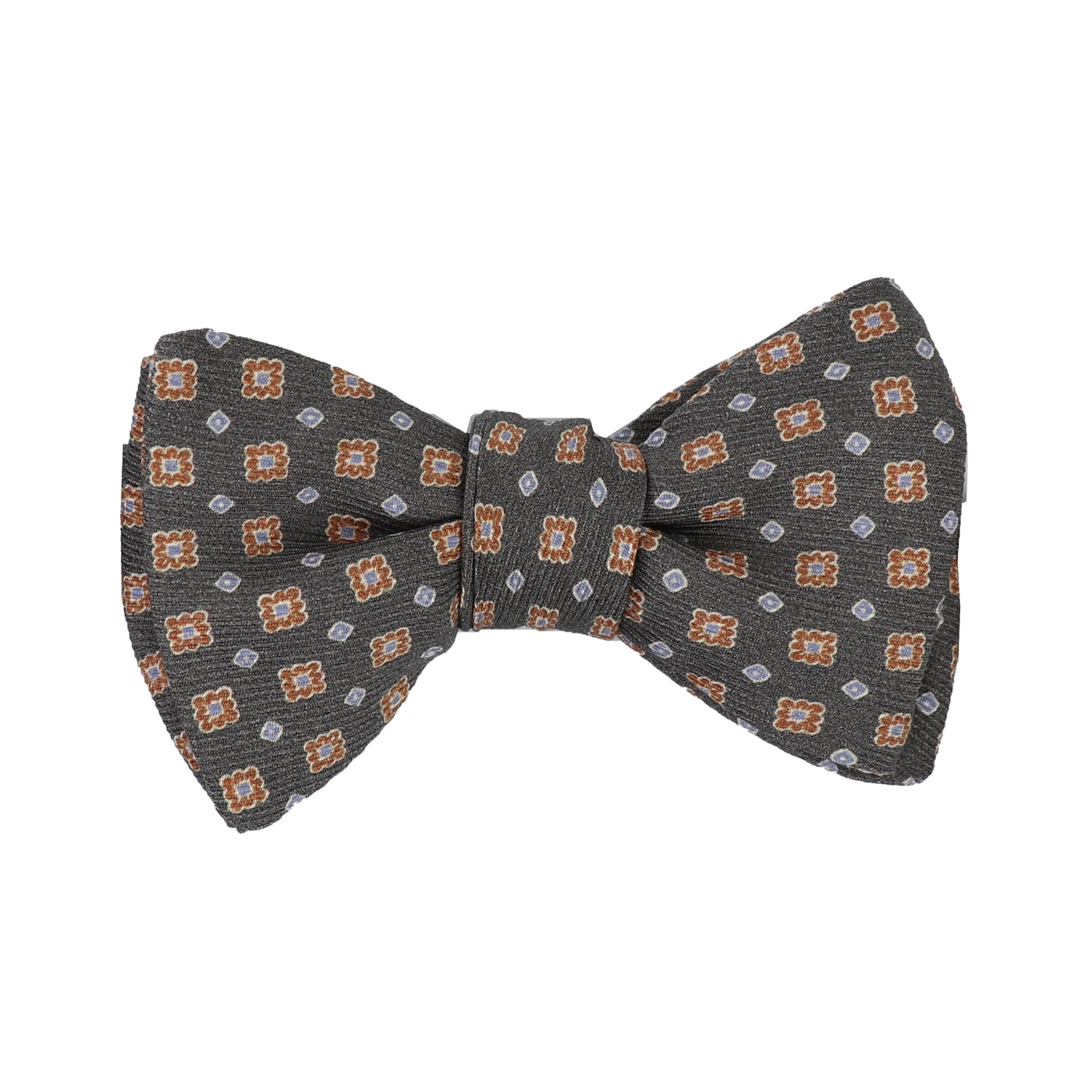 Floral Medallion Bow Tie in Grey & Tan