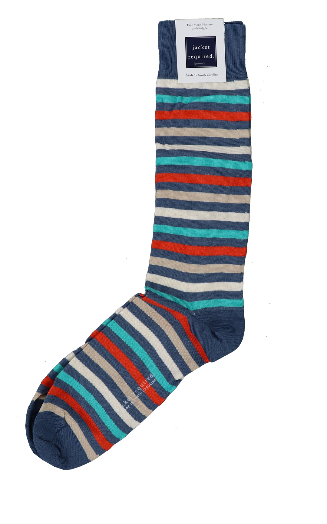 Aqua Bright Stripe Mid Calf Socks