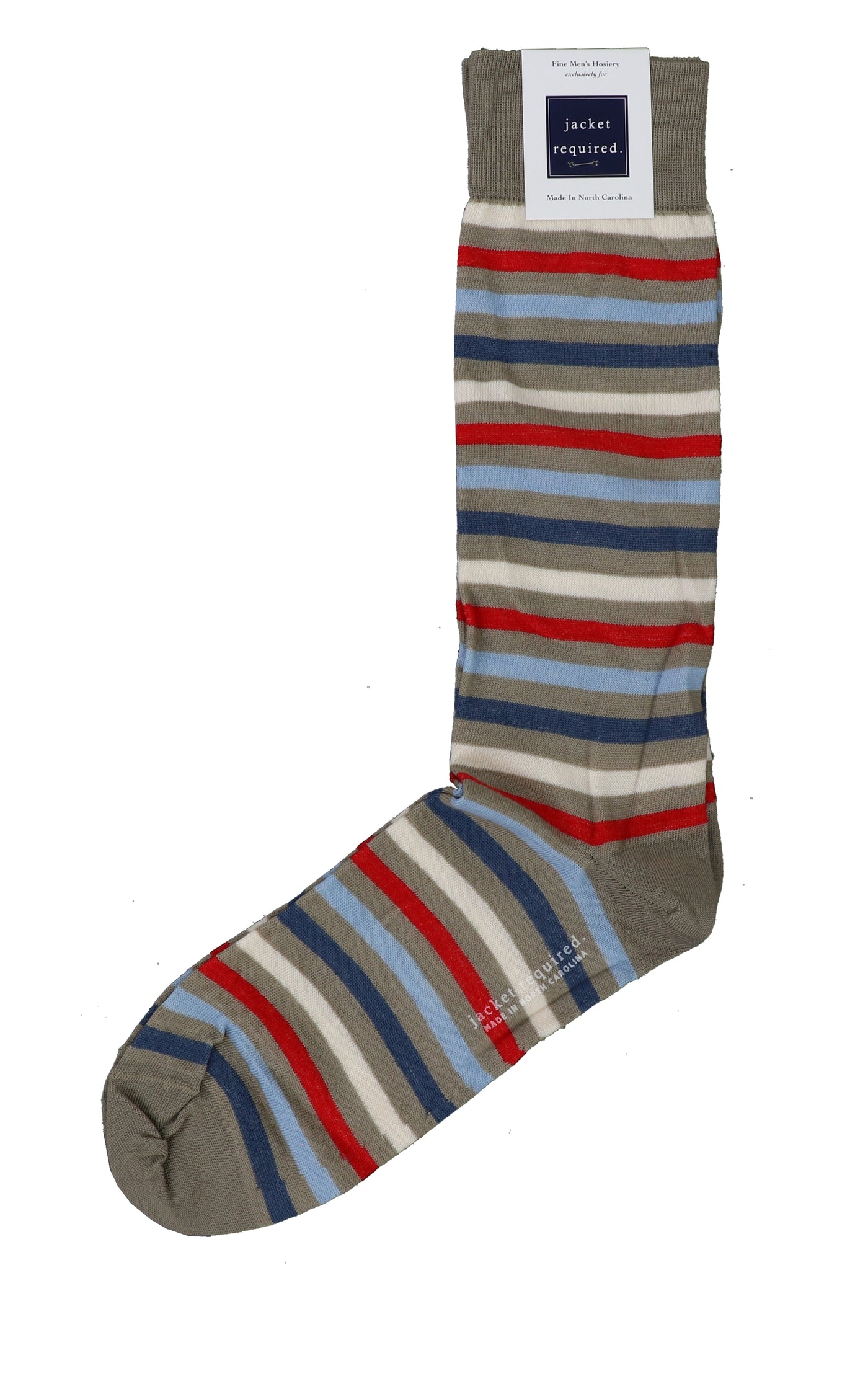 Carolina Khaki Stripe Mid Calf Socks