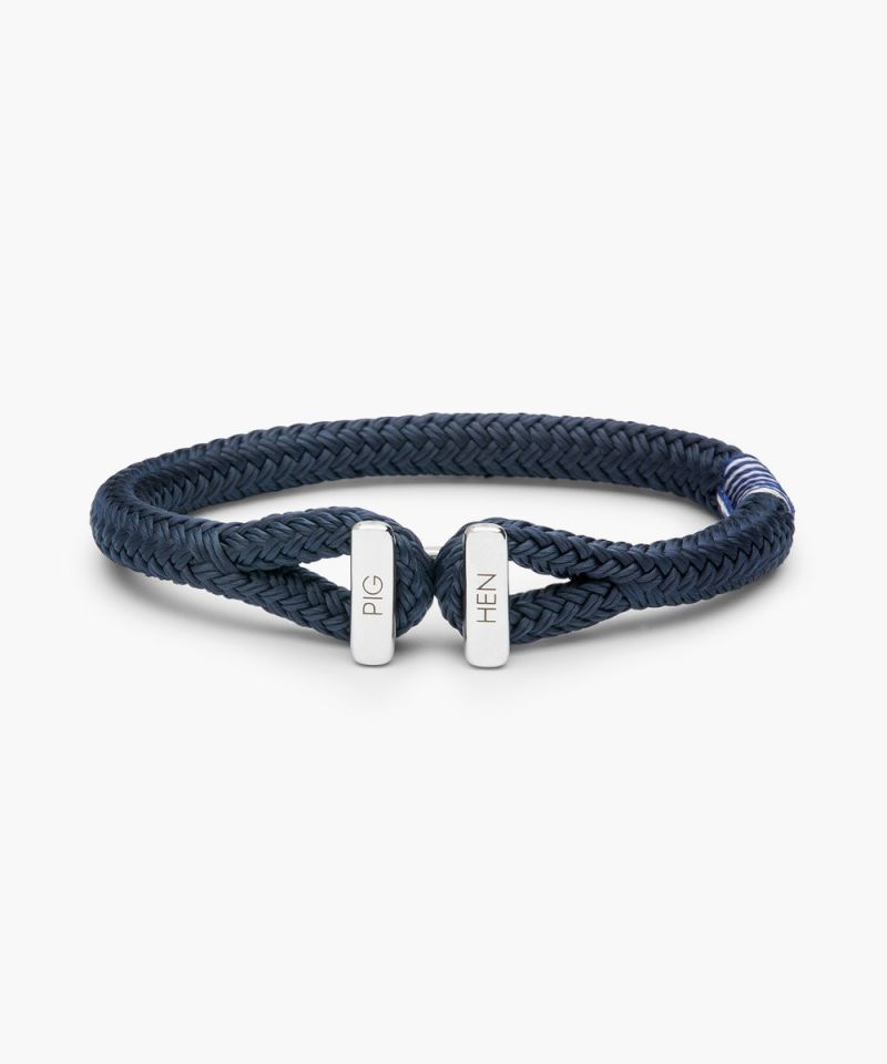 Icy Ike Rope Bracelet in Navy/Silver