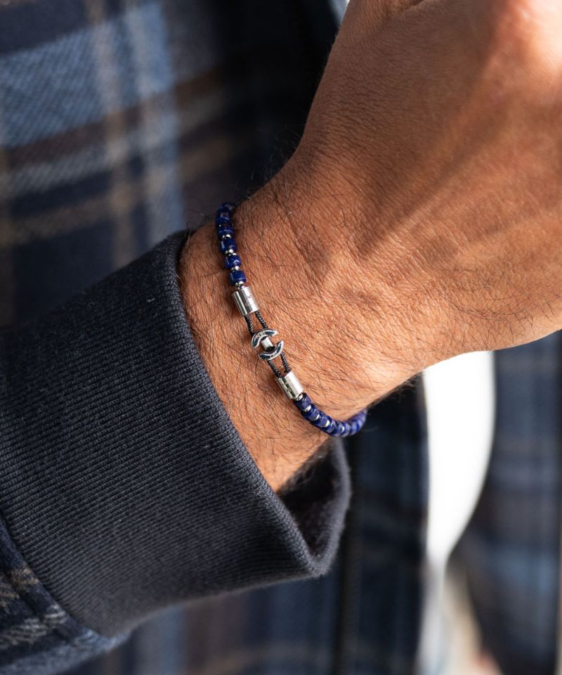 Brontide 4mm Beaded Bracelet in Lapiz Lazuli & Silver – Hampton's