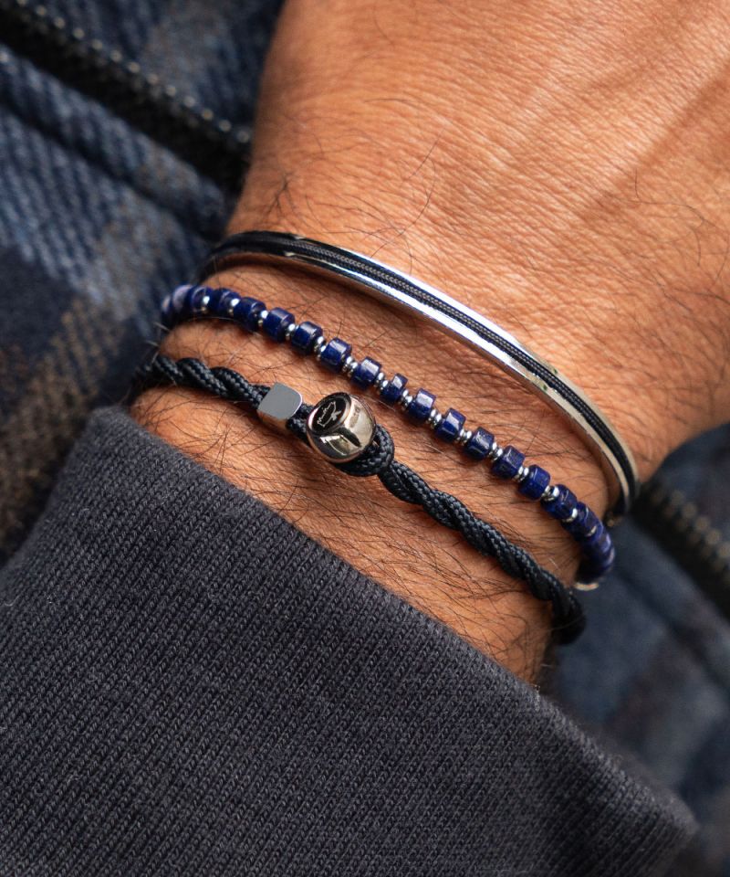 Brontide 4mm Beaded Bracelet in Lapiz Lazuli & Silver – Hampton's