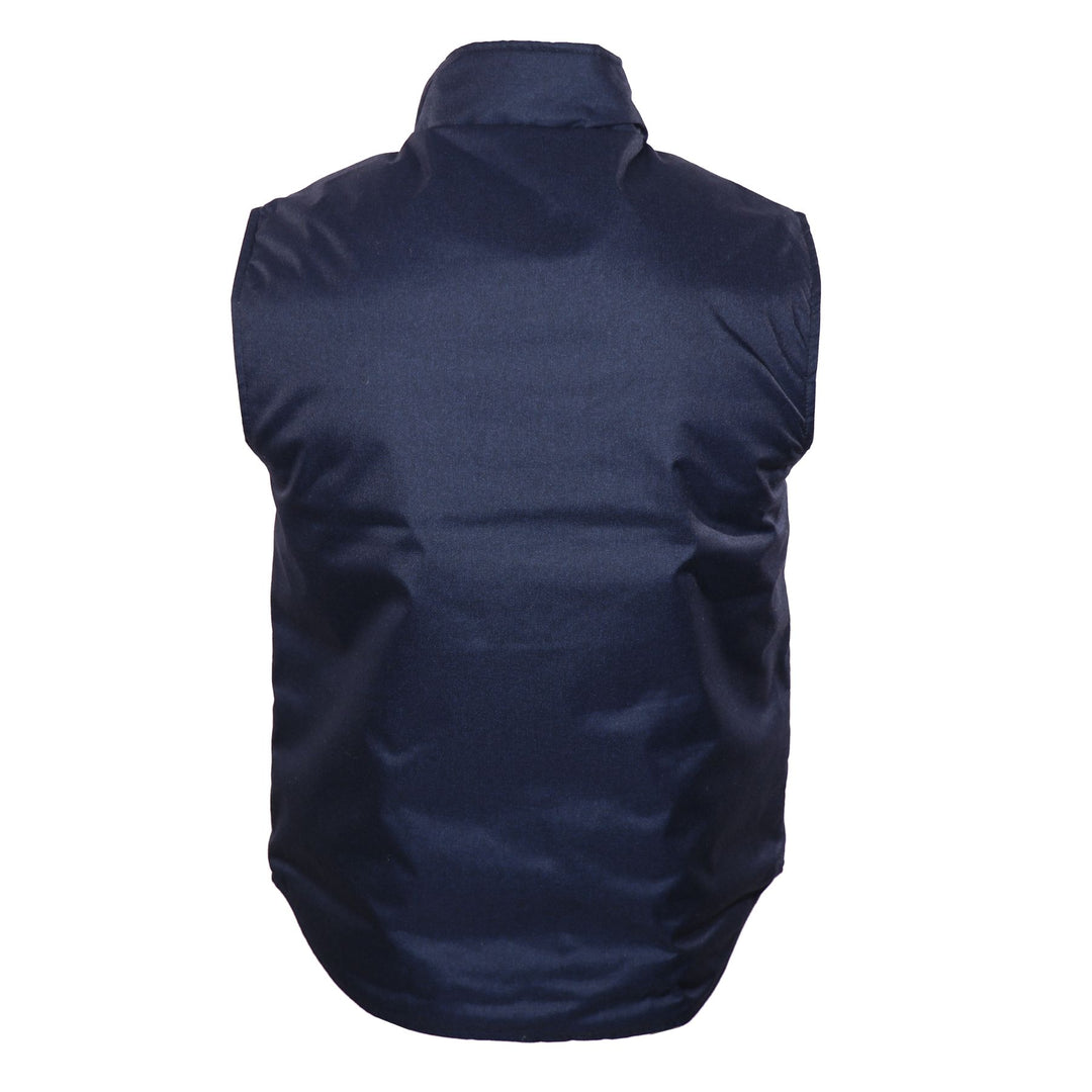 Flannel & Microfiber Reversible Vest in Tan/Navy