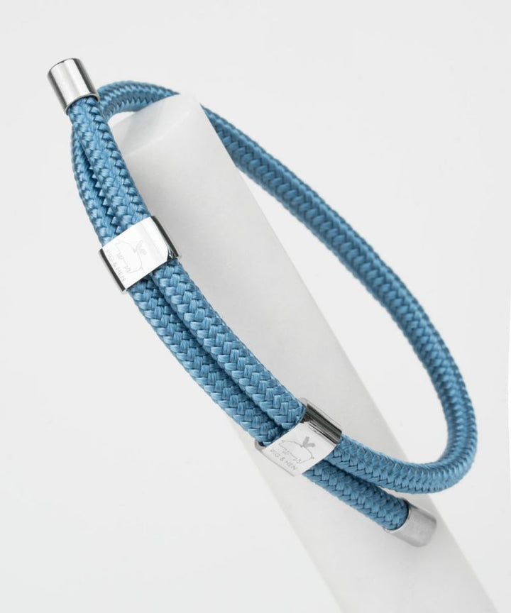 Little Lewis DBL Rope Bracelet in Pigeon Blue/Silver
