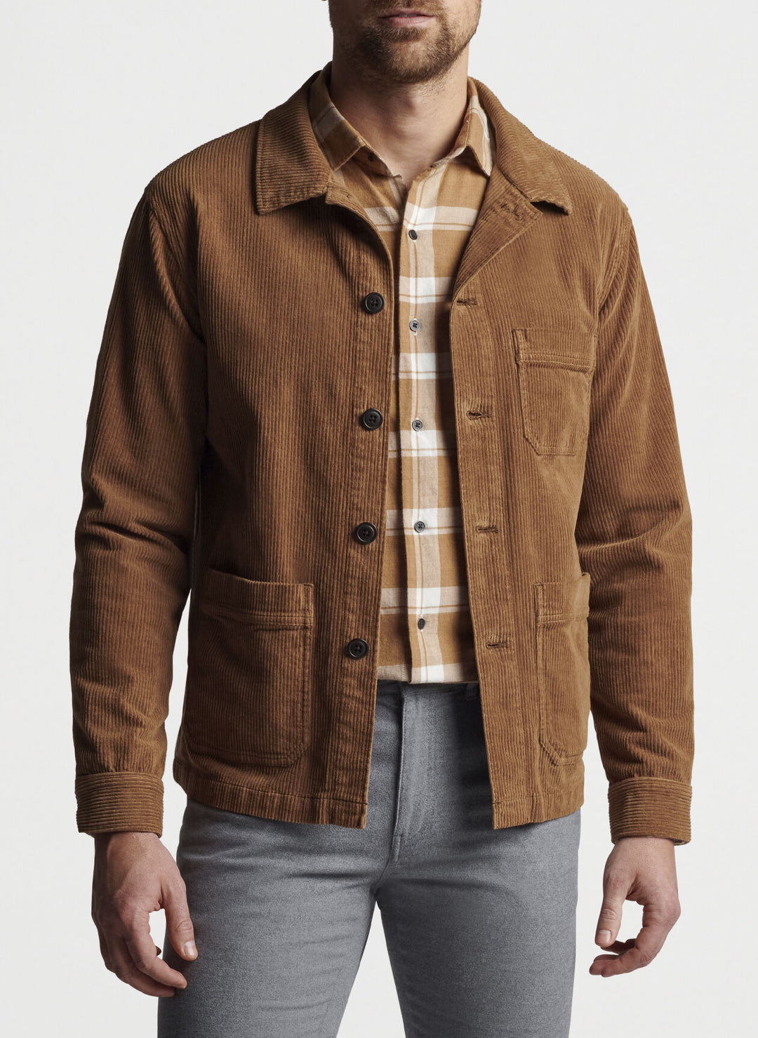 Brown Corduroy Chore Jacket Corduroy Chore Coat In Walnut